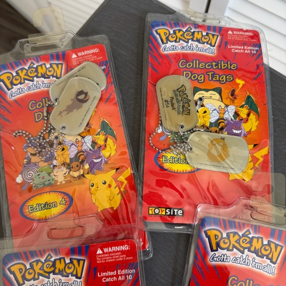 Vintage 1999 Pokemon Dog Tag Necklace lot - Picture 3 of 6